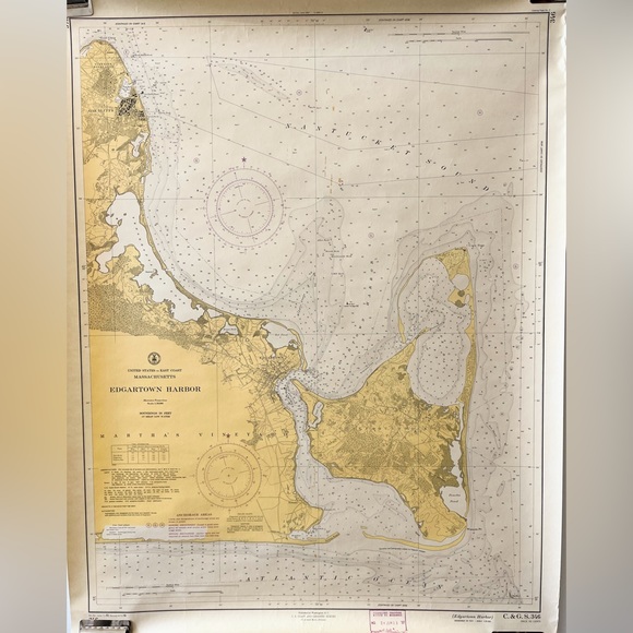 Vintage Other - Vintage coastal map of Martha's Vineyard